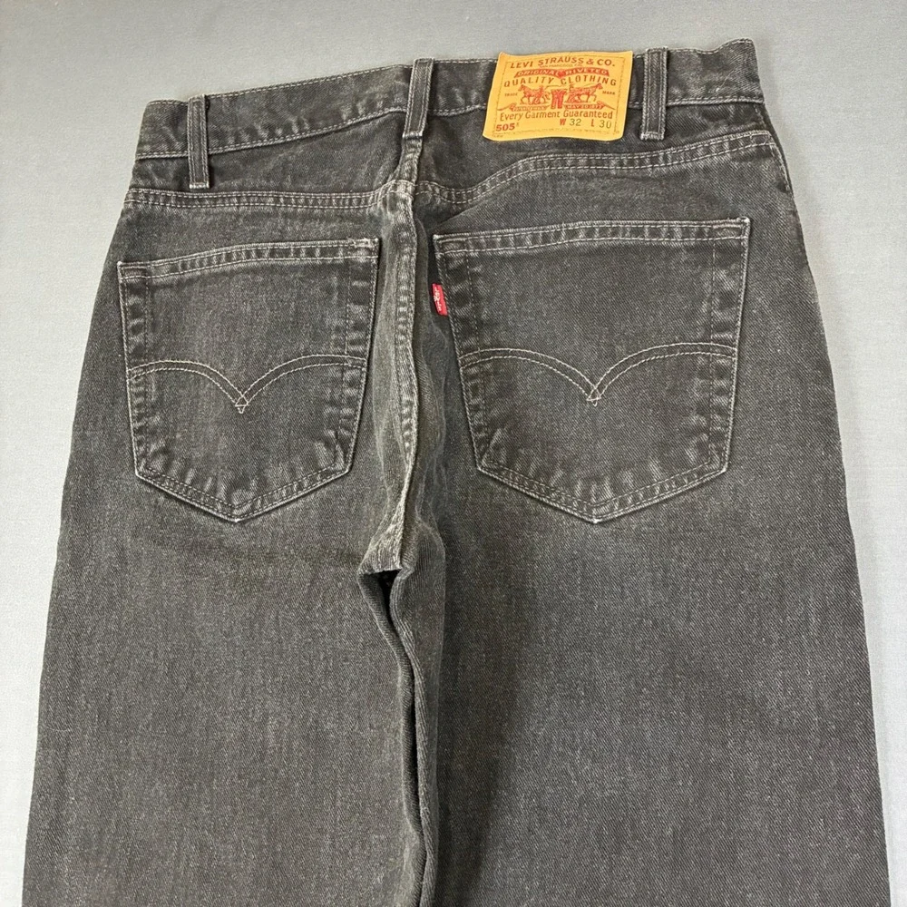 Vintage Y2K Levi's 505 Black Denim Straight Jeans Men's Size 30x29